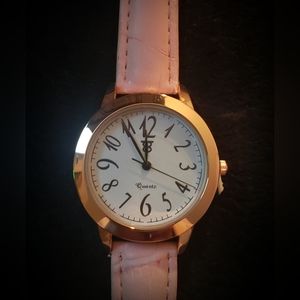 BTB Lady Rose Gold Pink Leather Japan Movt Analog Quartz Watch (NEW)